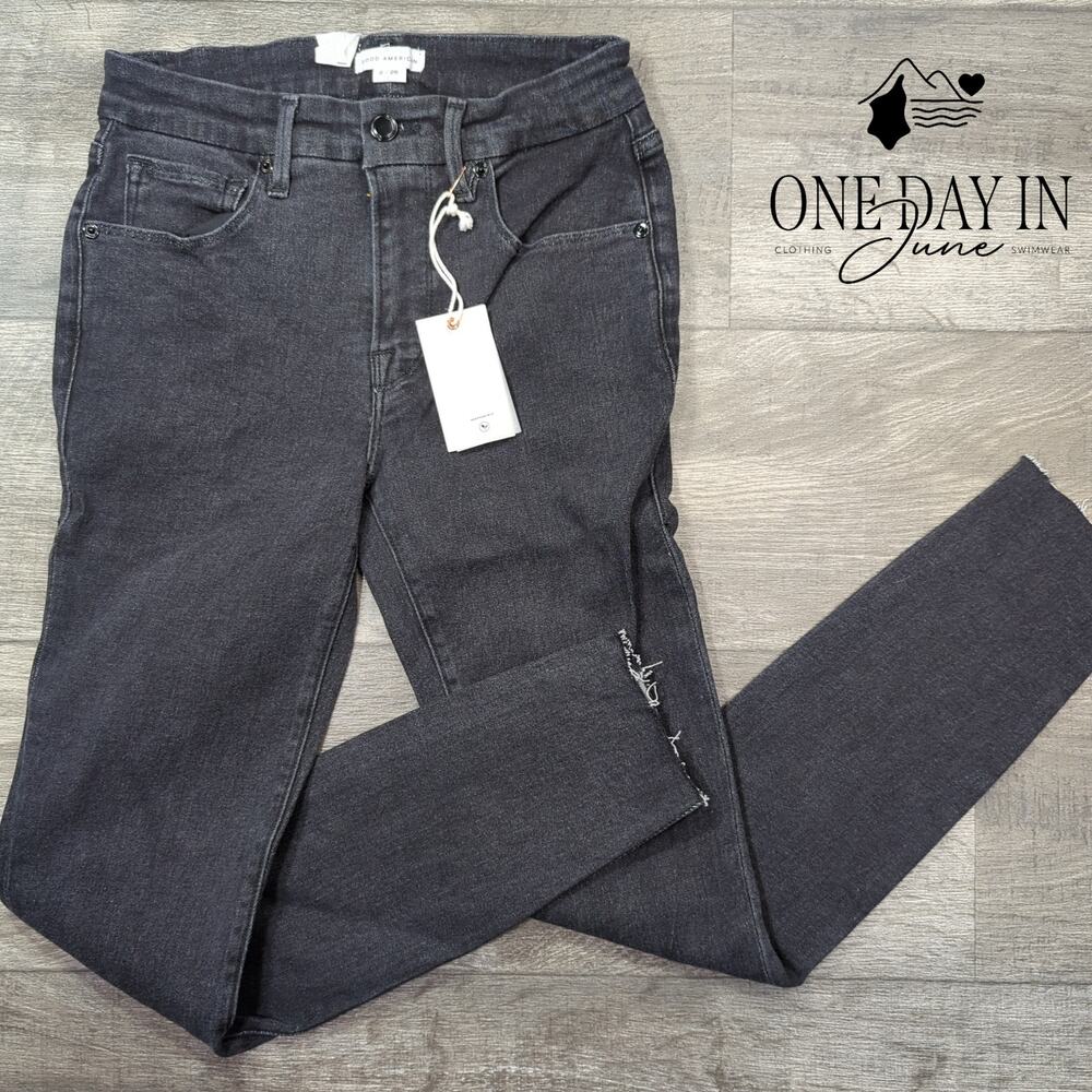 Good American Good Legs Sculpting Skinny Jeans Black NWT Size 2